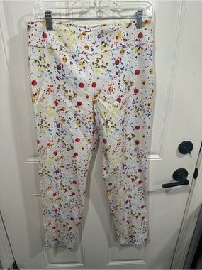 White Paint-Splash Leggings - Multicolor